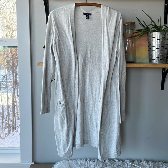 GAP | Sweaters | Gap Light Heather Gray Duster Cardigan Size Medium |  Poshmark